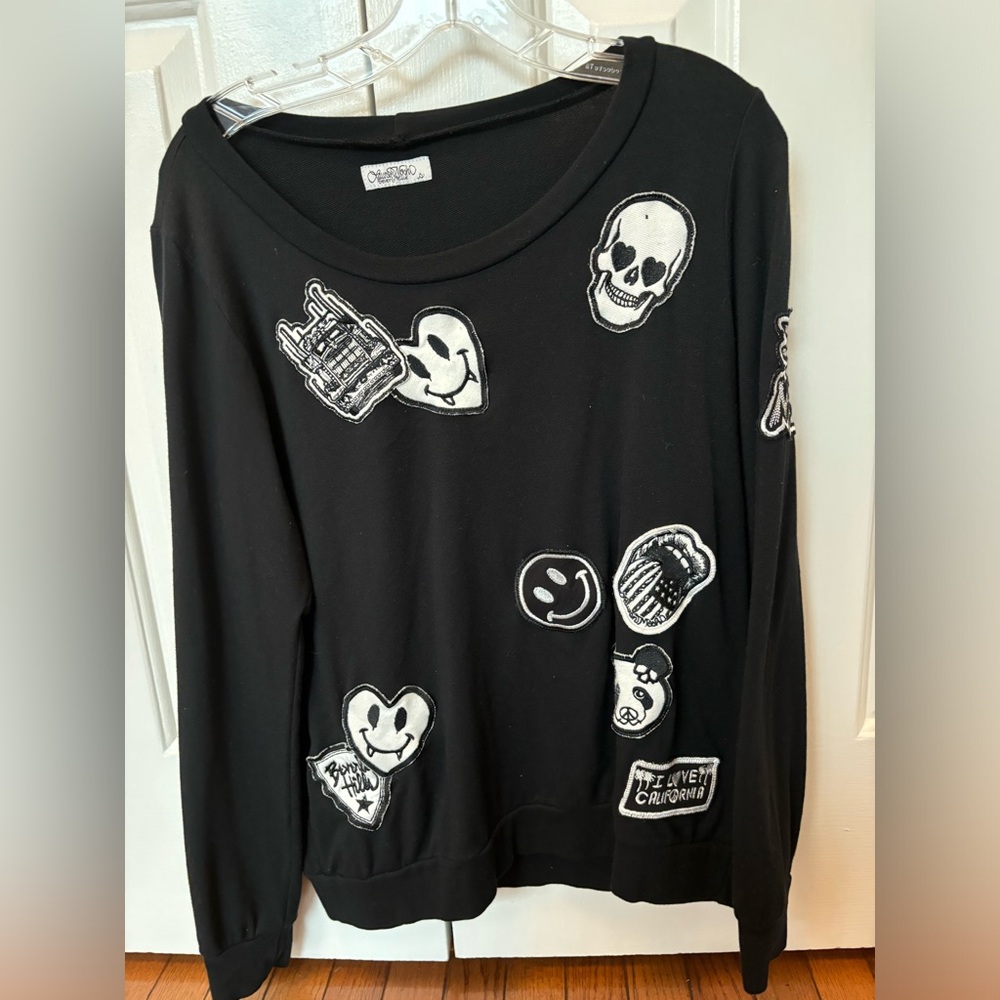 Lauren Moshi Beverly Hills Black Patchwork Sweater